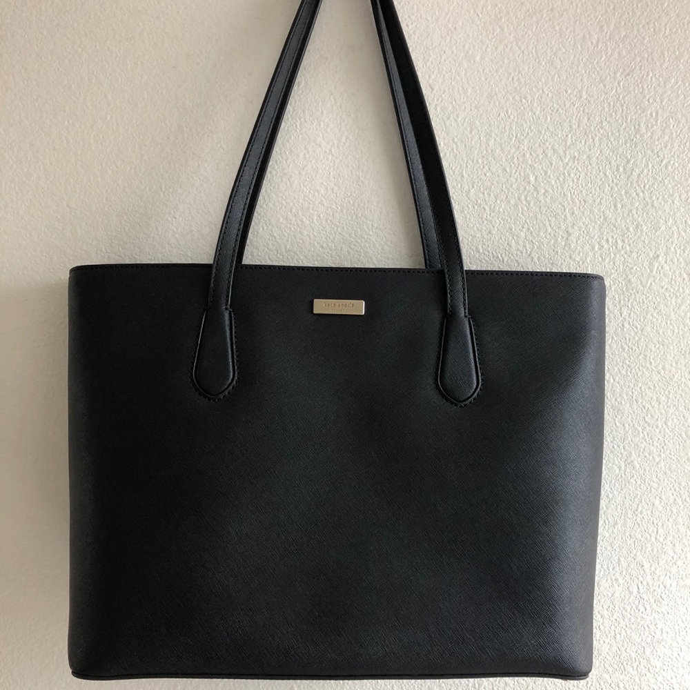 Kate Spade Black Leather Tote, Medium